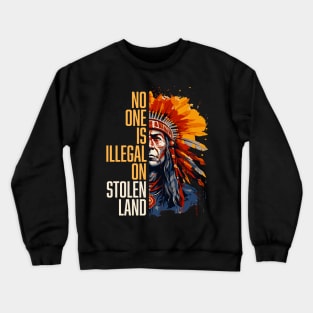 No One is Illegal - Indigenous Peoples Day Crewneck Sweatshirt